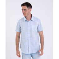 Chemise manches courtes seersucker à carreaux