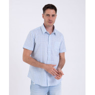 Chemise manches courtes seersucker à carreaux