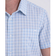 Chemise manches courtes seersucker à carreaux