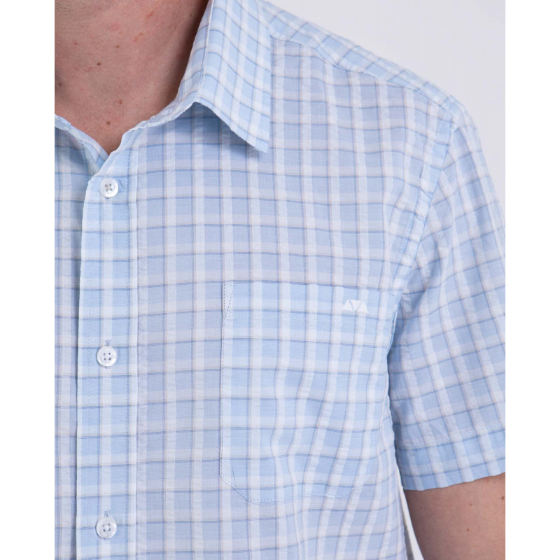 Chemise manches courtes seersucker à carreaux