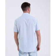 Chemise manches courtes seersucker à carreaux