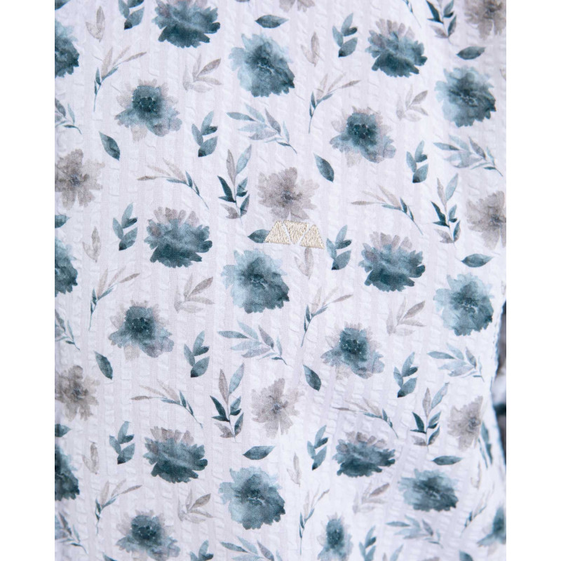 Chemise manches courtes seersucker fleuri