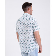 Chemise manches courtes seersucker fleuri