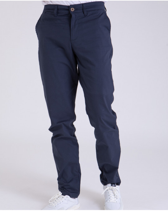 Pantalon chino en seersucker uni
