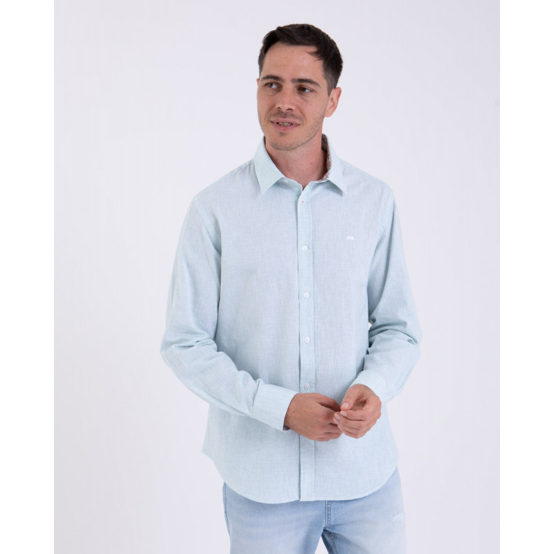 Chemise manches longues en coton lin