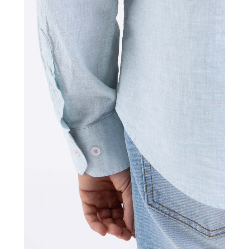 Chemise manches longues en coton lin