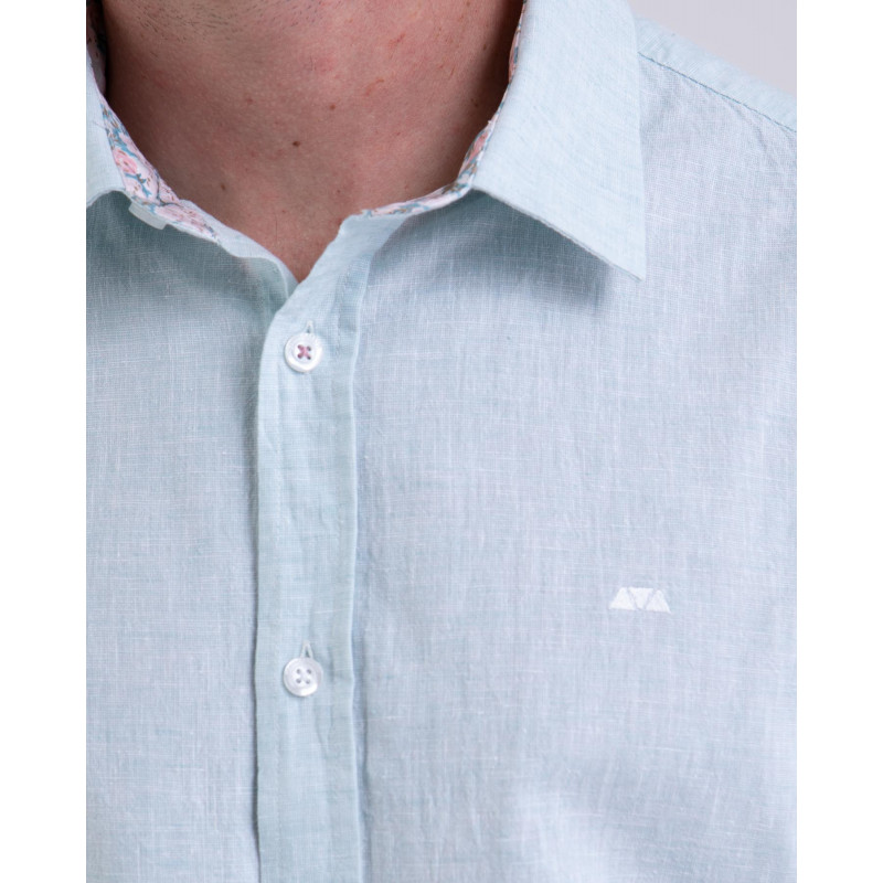 Chemise manches longues en coton lin