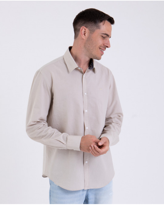 Chemise manches longues seersucker
