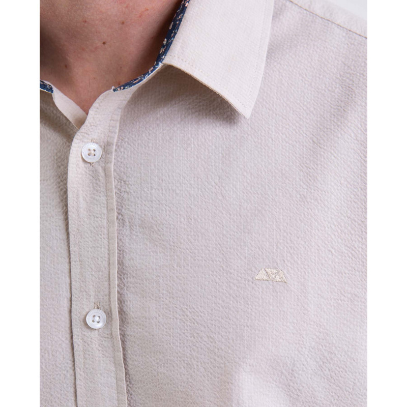 Chemise manches longues seersucker