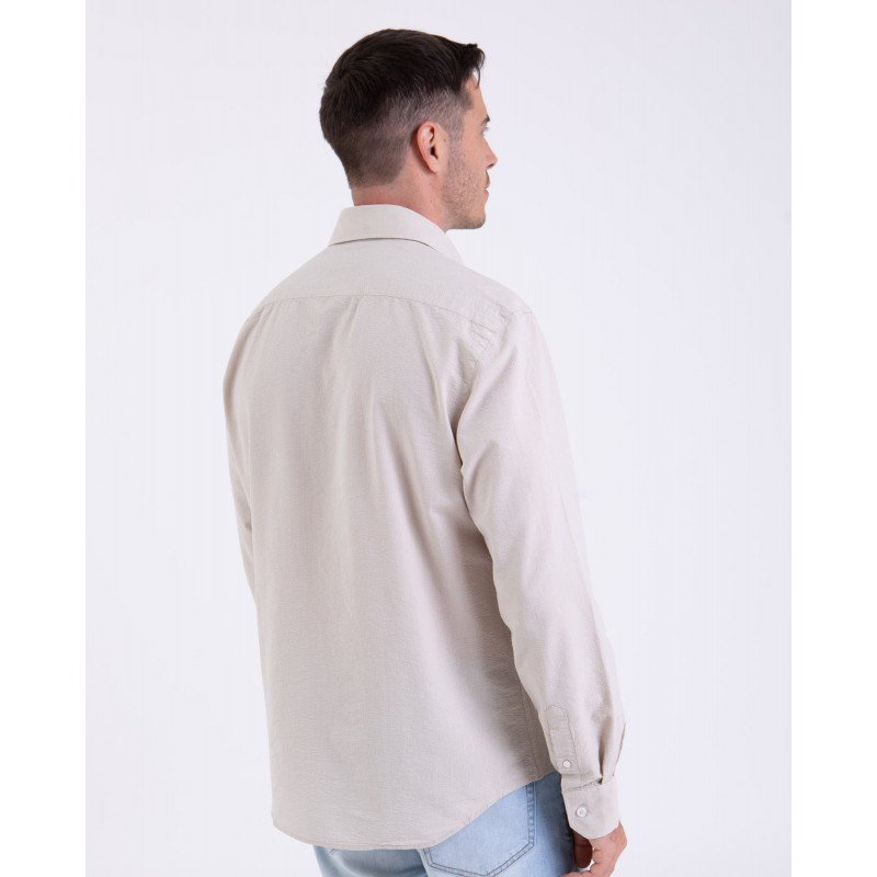 Chemise manches longues seersucker
