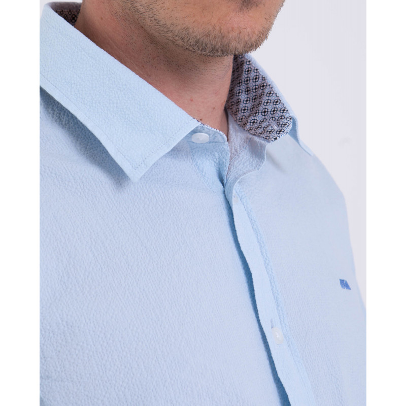 Chemise manches longues seersucker