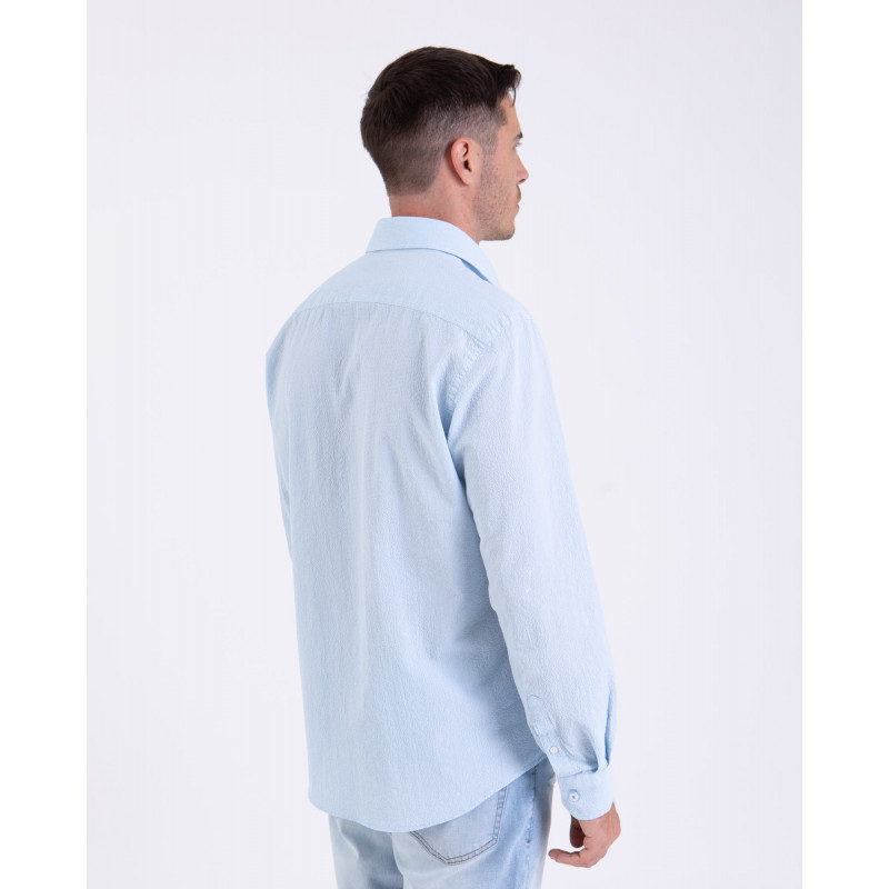Chemise manches longues seersucker