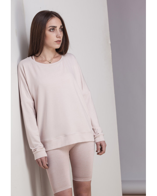 Sweat col rond rose