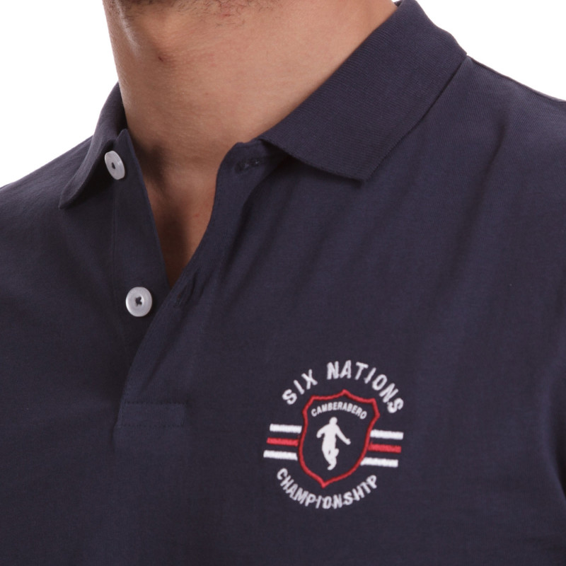 Polo manches tricolor