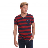 Tee shirt col V rayé