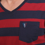 Tee shirt col V rayé