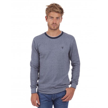 Pull col rond maille fantaisie