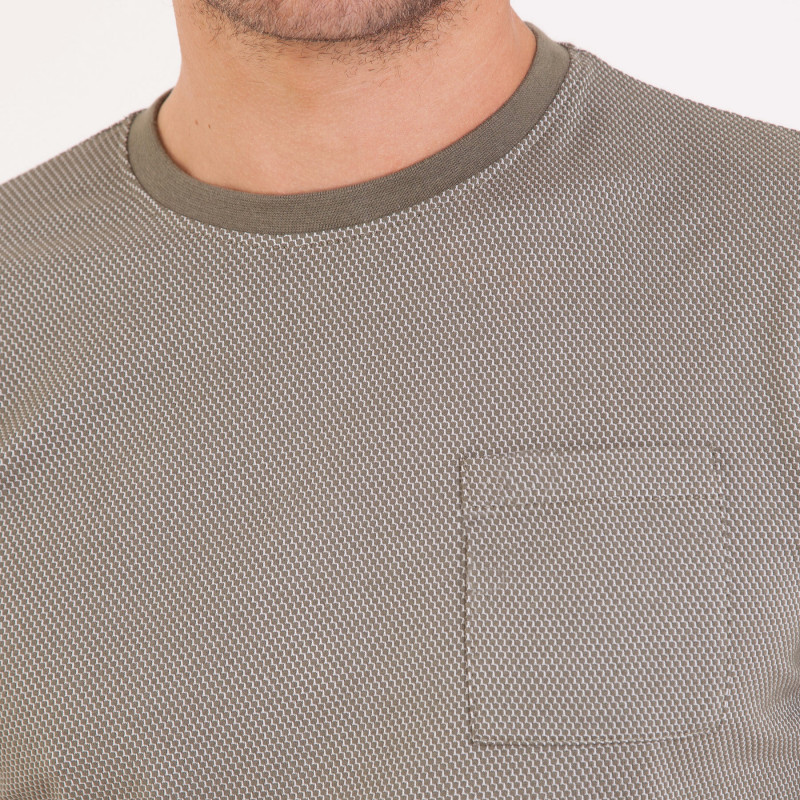 TEE SHIRT MAILLE CLOQUEE POCHE