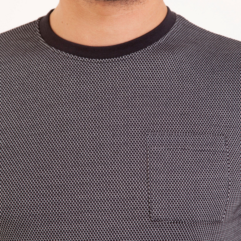 TEE SHIRT MAILLE CLOQUEE POCHE