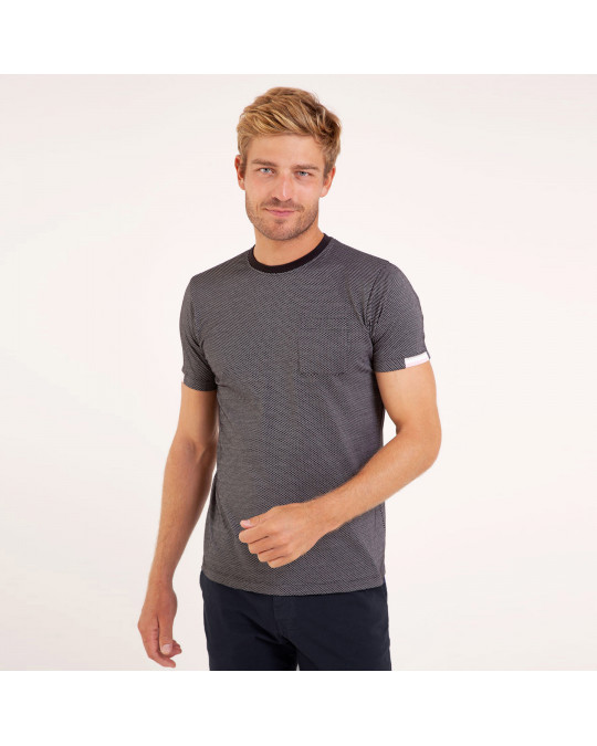 TEE SHIRT MAILLE CLOQUEE POCHE