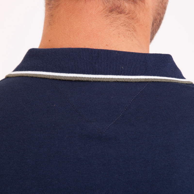 POLO JERSEY UNI BANDES POITRINE
