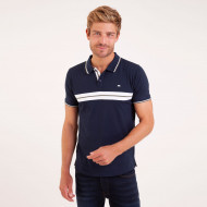 POLO JERSEY UNI BANDES POITRINE