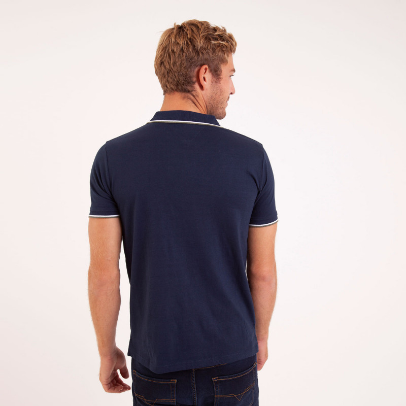 POLO JERSEY UNI BANDES POITRINE