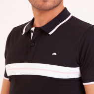 POLO JERSEY UNI BANDES POITRINE