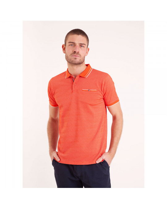 POLO MC COTON MAILLE FANTAISIE