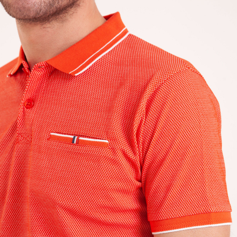 POLO MC COTON MAILLE FANTAISIE