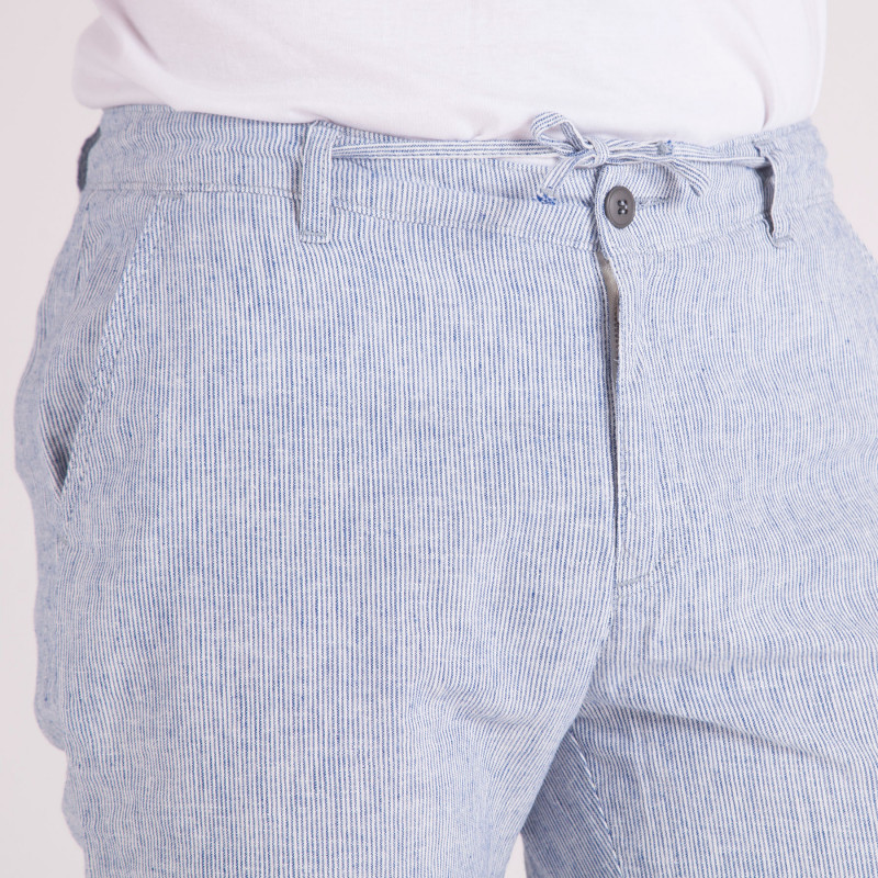 PANTALON COTON LIN UNI TAILLE ELASTIQUE