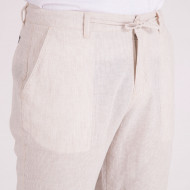PANTALON COTON LIN UNI TAILLE ELASTIQUE