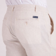 PANTALON COTON LIN UNI TAILLE ELASTIQUE