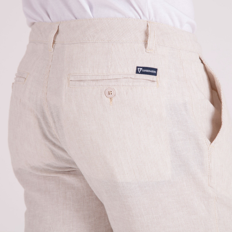 PANTALON COTON LIN UNI TAILLE ELASTIQUE
